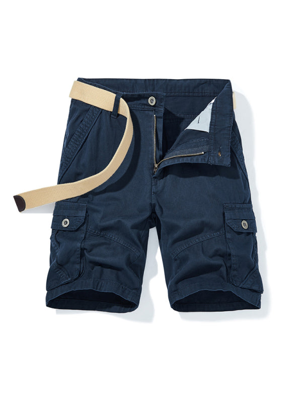 SHOPIQAT Men's Solid Color Casual Multi-Pocket Cargo Shorts(Without Belt) - Premium from shopiqat - Just $10.500! Shop now at shopiqat